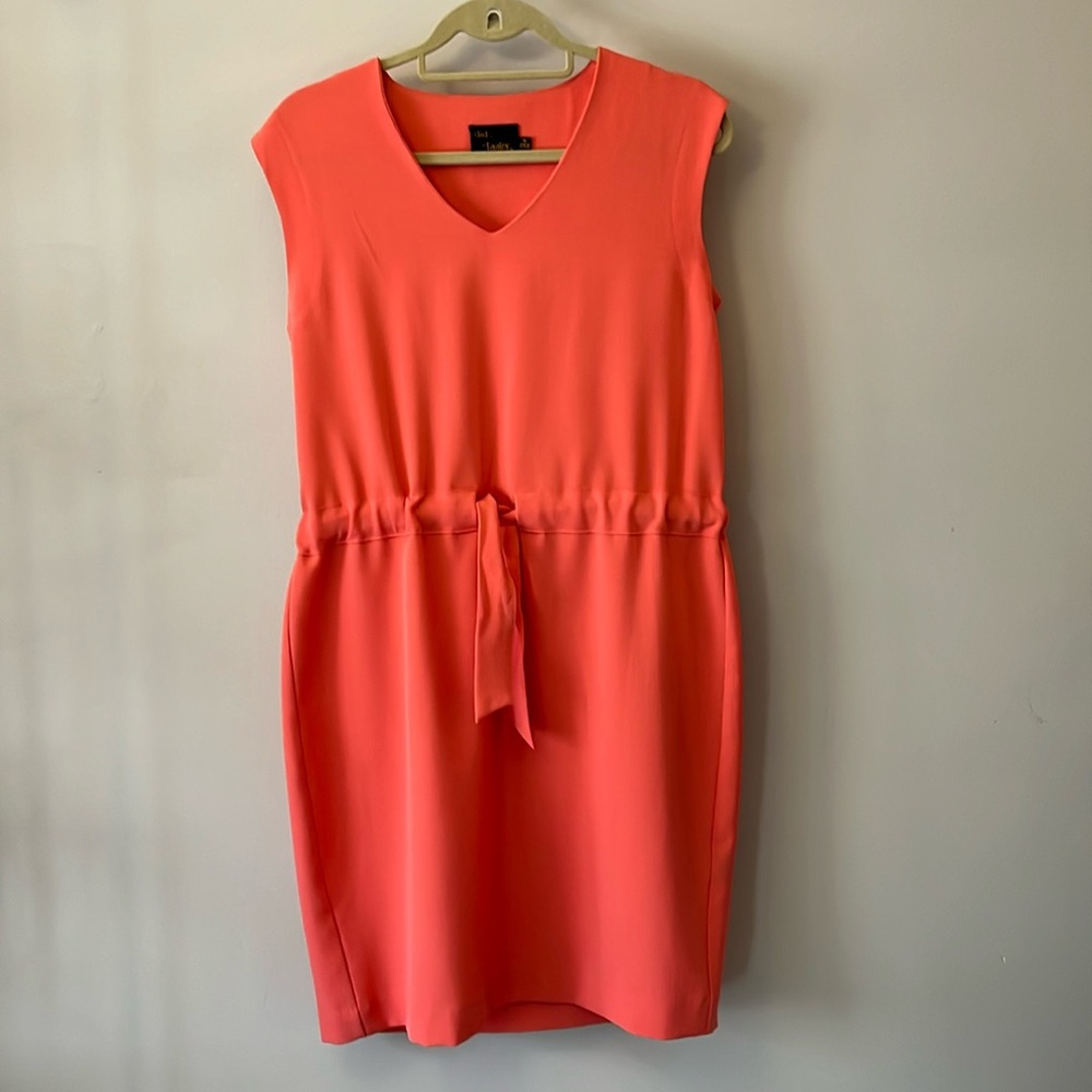 Just.. Taylor Salmon Orange Pink V-neck Dress Size 10